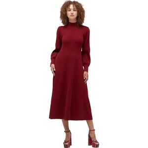 Hill House The Persephone Dress - Dark Cherry Rib Knit